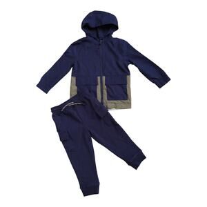 Tommy Bahama Toddler 24M Hooded Jacket & Cargo Jogger Pants Set Navy Green NWT